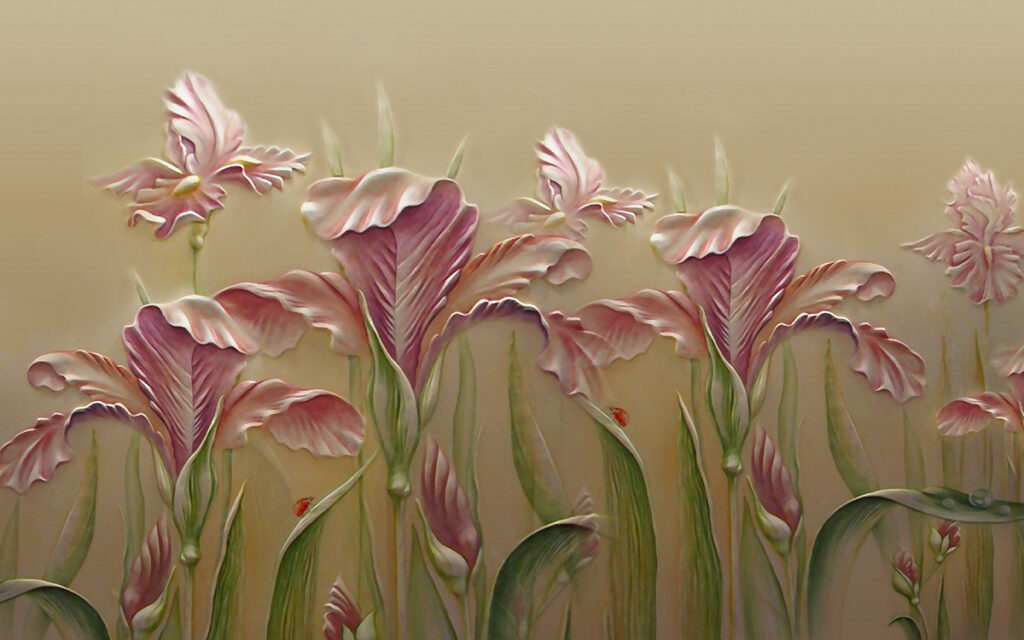 3D Pink Flower Bud 5054 Assaf Frank Door Mural