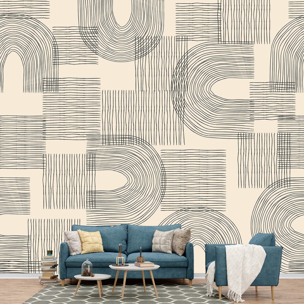 Black Lines Pattern Wallpaper for Walls - Magicdecor®