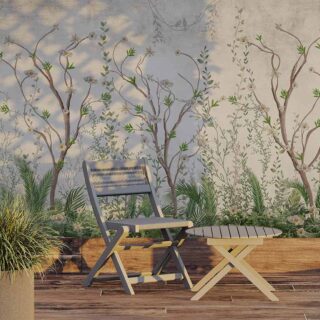 Aesthetic Tropical Plants and Flowers Wallpaper, hotel room wallpaper