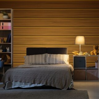 Elegant Wall Wallpaper of Wood Planks With Yellow Lines, Wood Wallpaper
