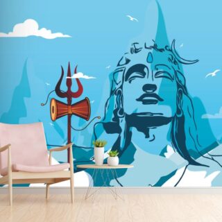 Blue Color Adiyogi Wallpaper for Wall