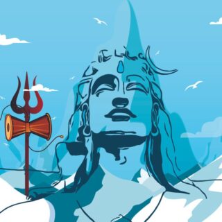 Blue Color Adiyogi Wallpaper for Wall