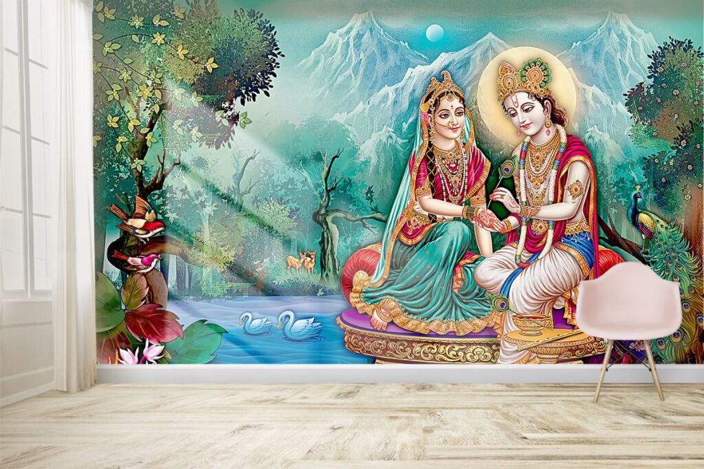 Divine Radha Krishna Mural Wallpaper - Magicdecor®
