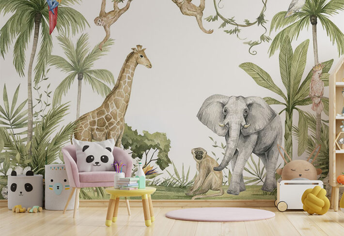 Zuboo, Cheerful Safari Friends Wallpaper Mural