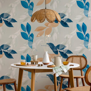 Love for Leaves, Multicolored Leaves Pattern Wallpaper for Wall