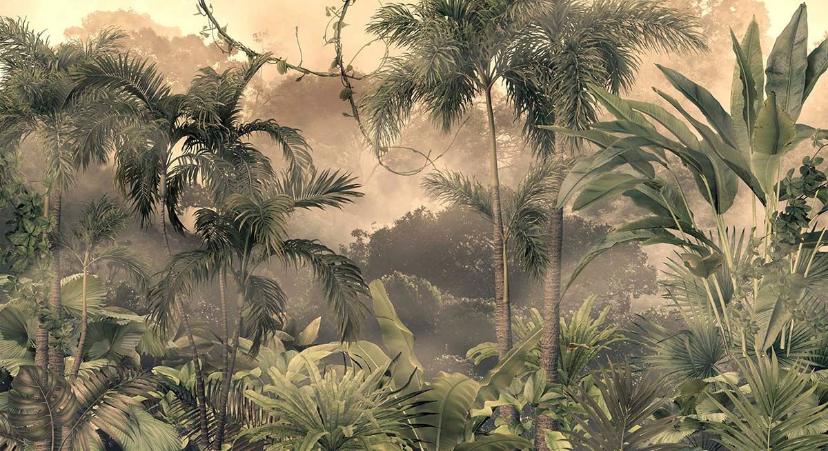 Bathroom Wallpaper - Tropical trees and plants - Magicdecor®