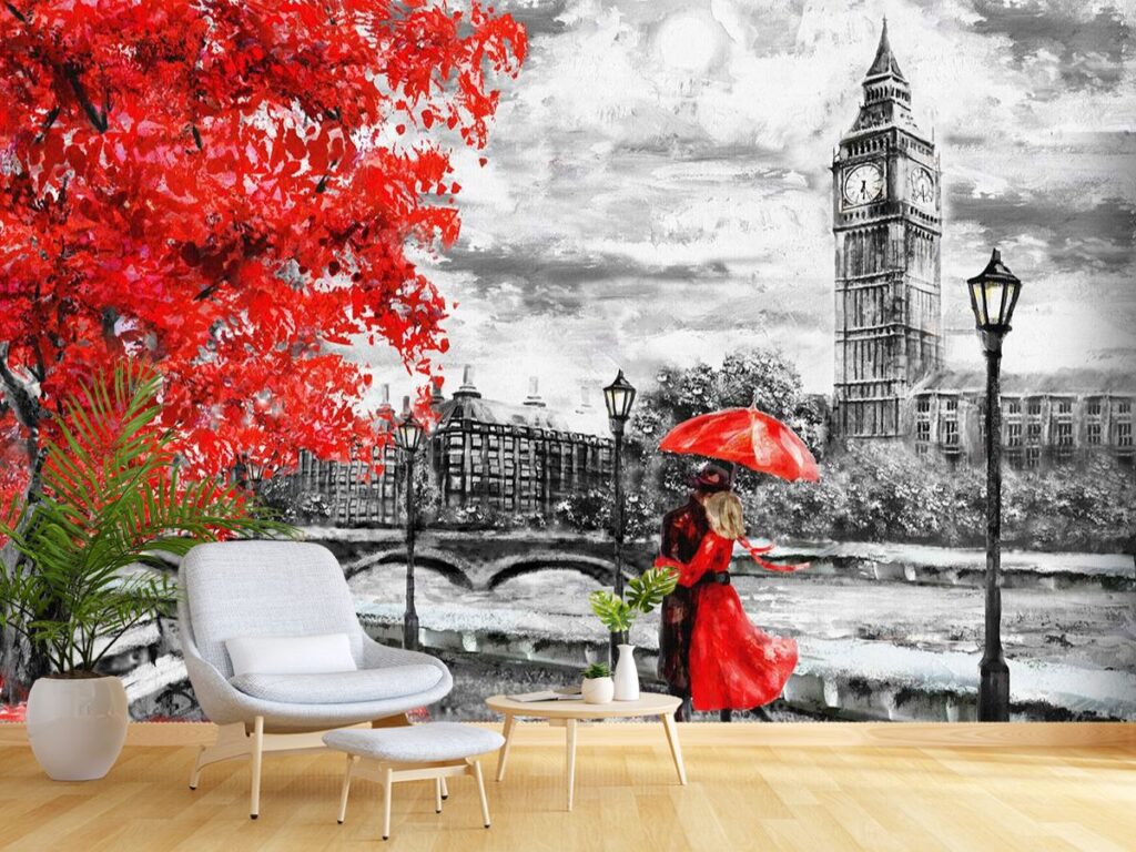 London Themed Wallpaper for Bedroom Magic Decor