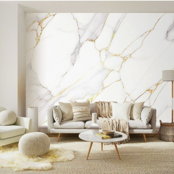 White Marble Wallpaper Mural Magic Decor