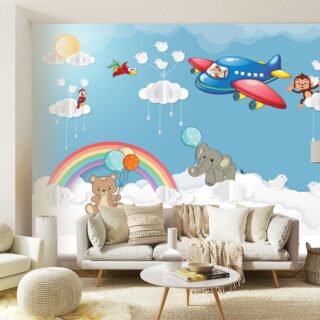blue nursery wallpaper, A Blue Nursery Wallpaper for Kids