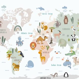World Map Wallpaper for Nursery