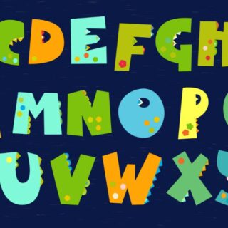 Wallpaper for Nursery, Dinosaur Theme Alphabets