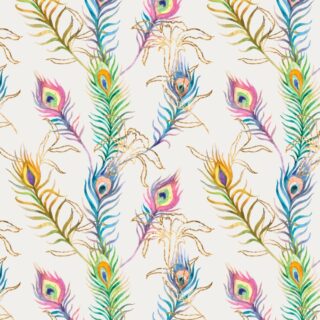 Mor Pankh Wallpaper for Wall, Colorful Peacock Feathers