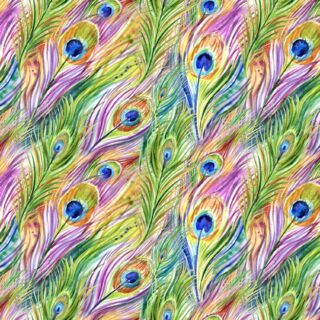 Mor Pankh Wallpaper for Wall, Multi-Colored Peacock Feather
