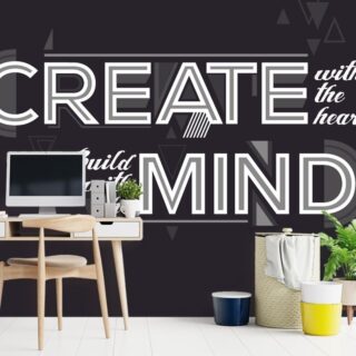 Create With Heart, Wallpaper for Office Wall