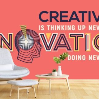Creativity and Innovation, Wallpaper for Office Wall