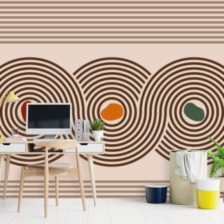 Japanese Zen Infinity Circles, Wallpaper for Office Wall