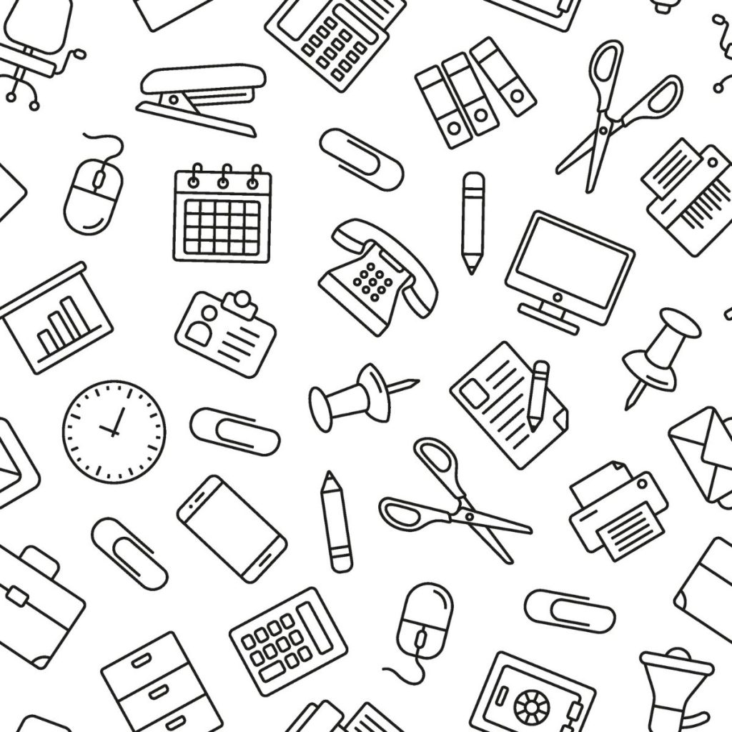 Office Supplies Pattern, Wallpaper for Office Wall Magic Decor