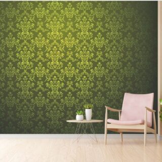 Light and Dark Green European Style Retro Damask Wallpaper for Walls