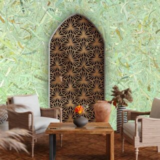 Light Green Curved Leaves Wallpaper for Walls