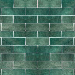 Vintage Green Brick Wallpaper for Walls