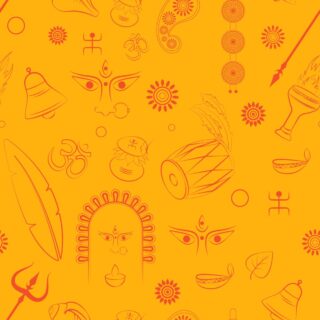 Durga Maa Symbols Wallpaper for Pooja Room