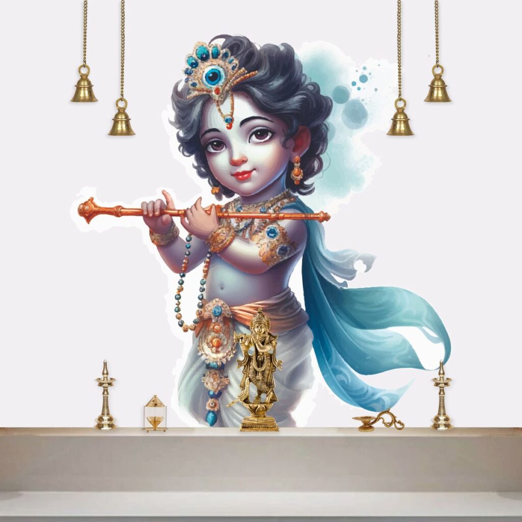 Krishna Wallpaper for Pooja Room Magic Decor
