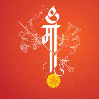 Maa Durga Creative Art Wallpaper for Pooja Room