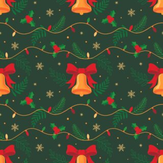 Christmas Lights and Bells Decor Wallpaper