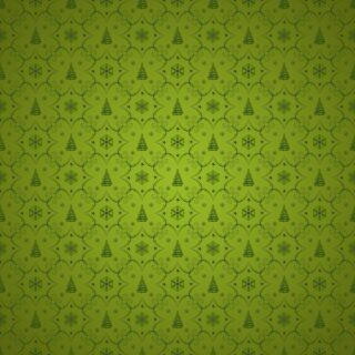 Green Christmas Decor Wallpaper With Floral and Tree Pattern