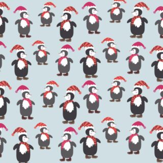 Penguin Pattern Christmas Decor Wallpaper
