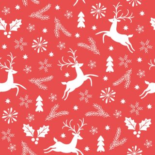 Reindeer and Snow Flakes Pattern Christmas Decor Wallpaper