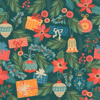 Toys and Gifts Pattern Christmas Wallpaper Decor