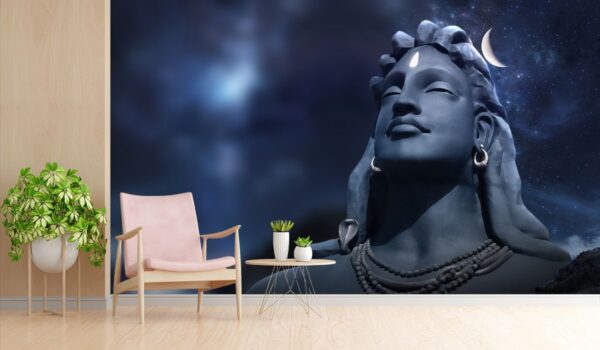 3D Adiyogi Shiv Sculpture Coimbatore Wallpaper for Wall - Magicdecor®