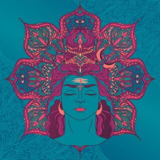 Bhagwan Shiva Portrait on Magical Mandala Wallpaper for Wall