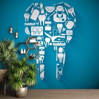 Tooth Design Dental Wallpaper for Clinic