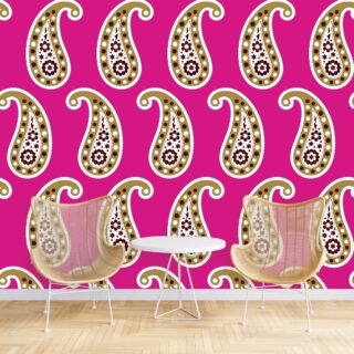 Colourful Paisley Pattern in Repeat Pattern Wallpaper for Wall