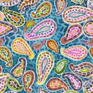 Colourful Paisley Pattern Painting Wallpaper for Wall