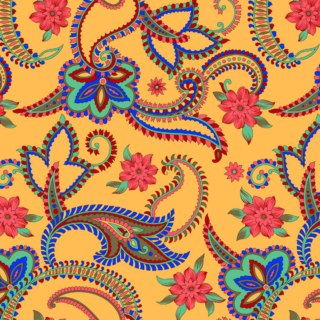 Vibrant Colors Paisley Pattern Wallpaper for Wall