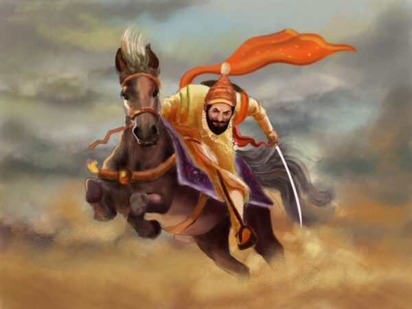 Warrior Chhatrapati Shivaji Maharaj Painting Wallpaper - Magicdecor®