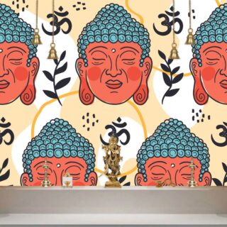 Buddha Portrait in Scandinavian Style Wallpaper for Wall