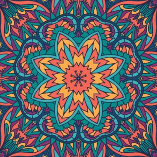 Flower Fantasy Medallion Print Mandala Art Wallpaper for Wall