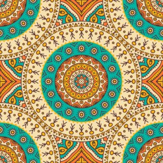 Seamless Mandala Pattern Wallpaper for Wall