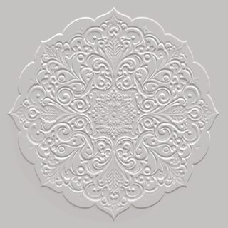Vintage Emboss 3d Lines Round Damask Mandala Pattern Wallpaper for Wall