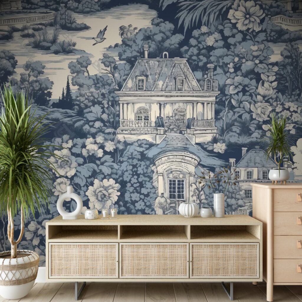 Serene Strokes Modern Living Room Wallpaper - Magic Decor