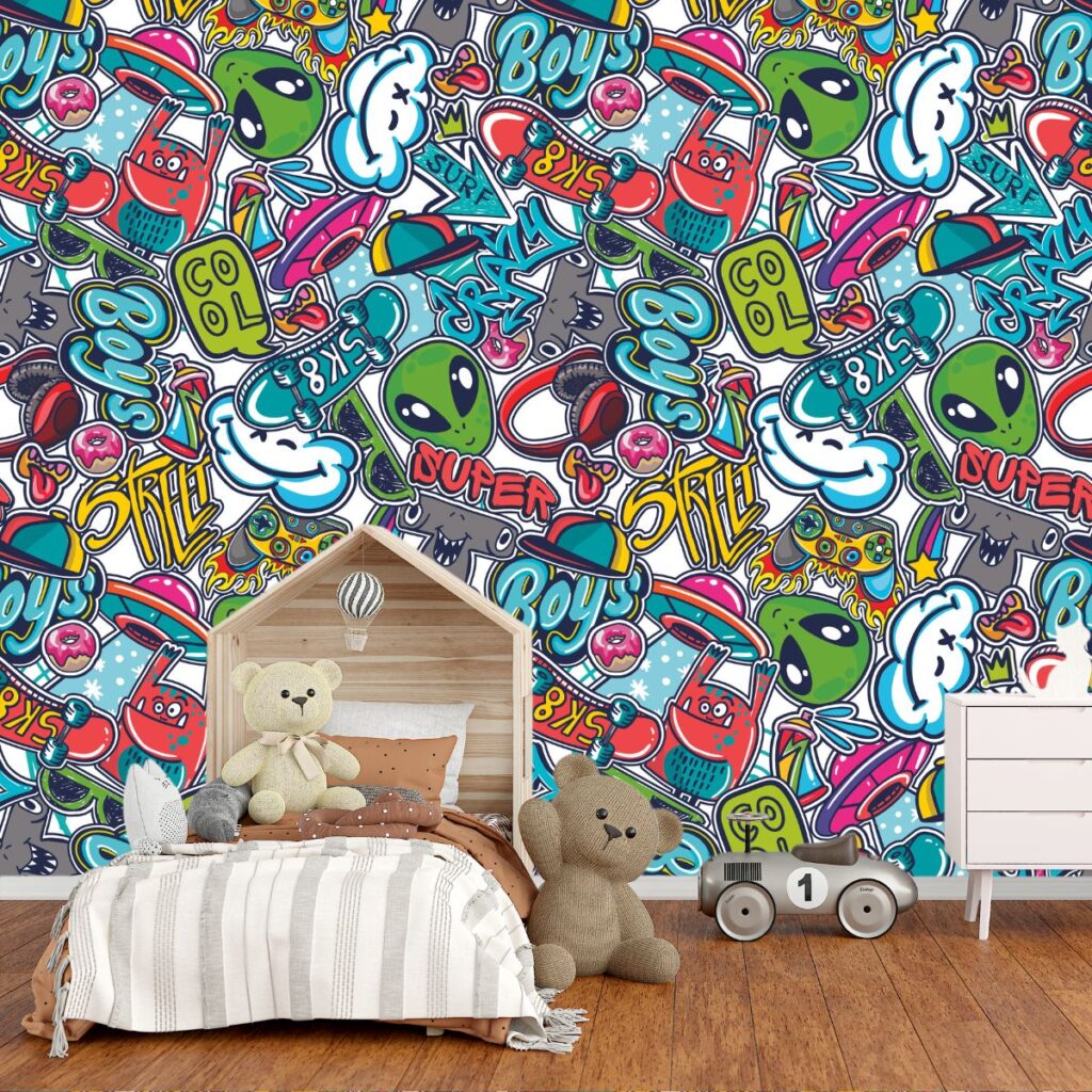 Cool Graffiti Wallpaper for Kids and Teenagers Rooms Magic Decor