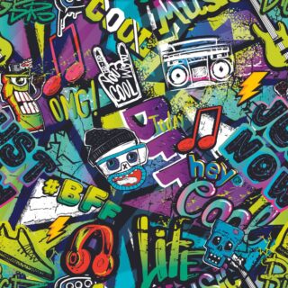 Graffiti Wall Art Wallpaper for Kids and Teenagers Rooms