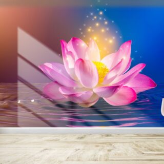 Beautiful Sparkling Pink Lotus in Water Wallpaper for Wall