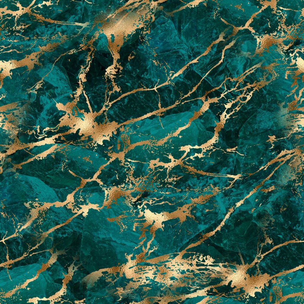 Teal and Gold Marble Texture Wallpaper Magic Decor