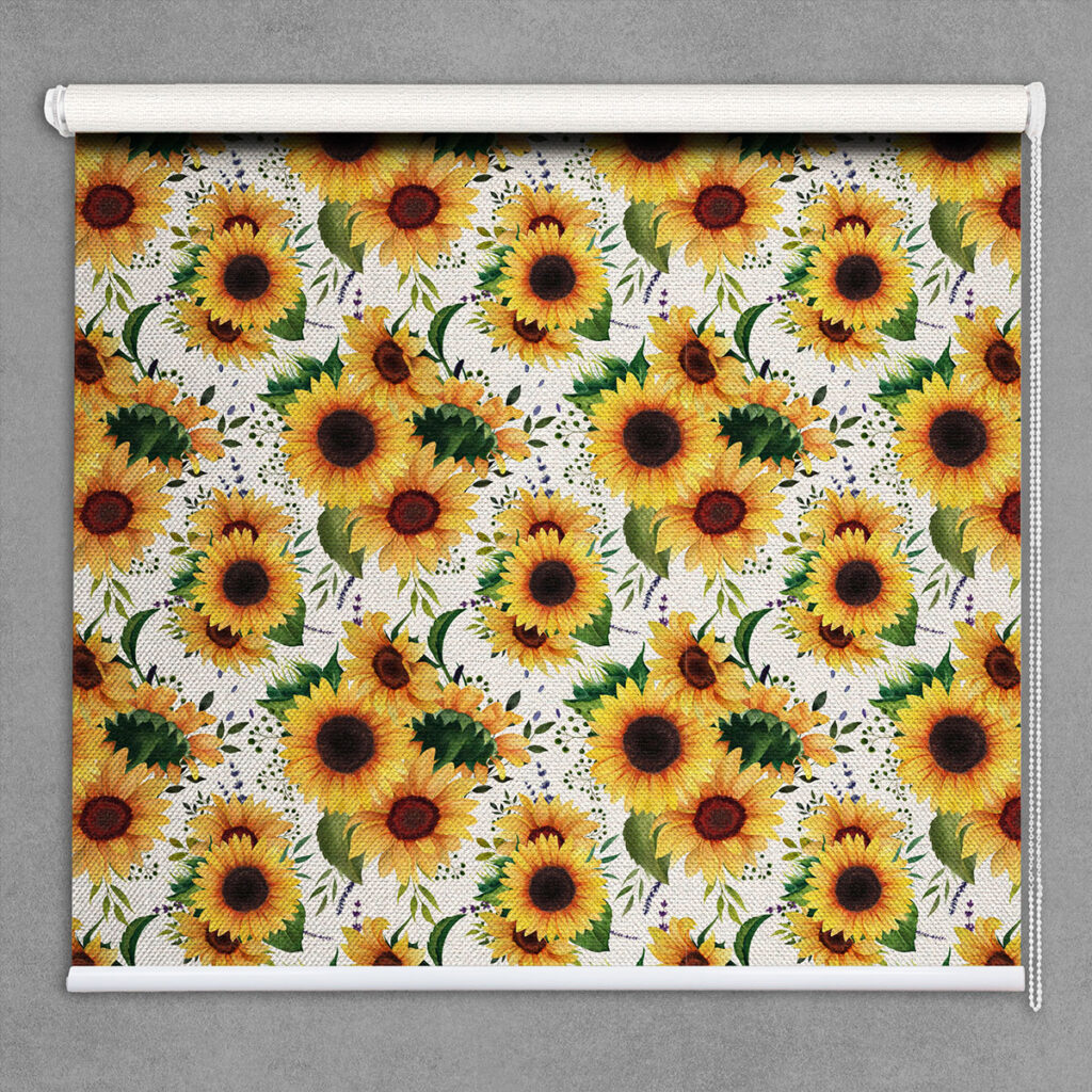 Patterns For Windows Serene Sunflower Patterns Roller Blinds for Windows - Magicdecor®
