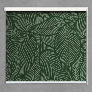 Dark Green leaves Patterned Roller Blinds